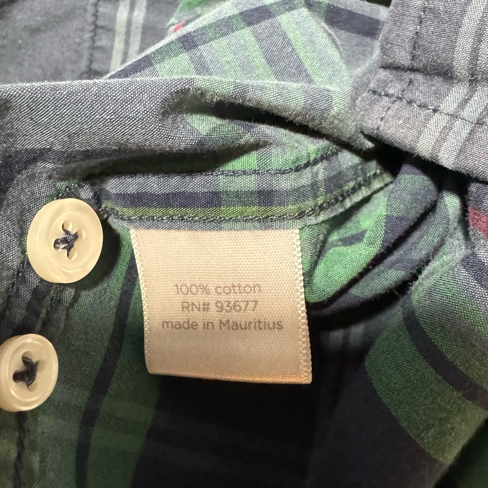 Mens JCP Short Sleeve Button Up Shirt, Size Medium. Blue / Green Plaid. - Picture 4 of 4